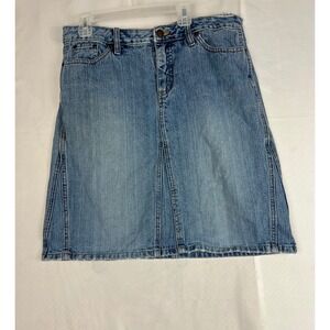 Faded Glory Womens Denim Mini Skirt Medium Stone Wash Size 10 FGL34519A